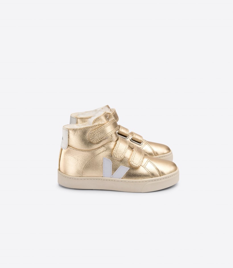 Mid Fured Leather Platine White Collection Veja Brand