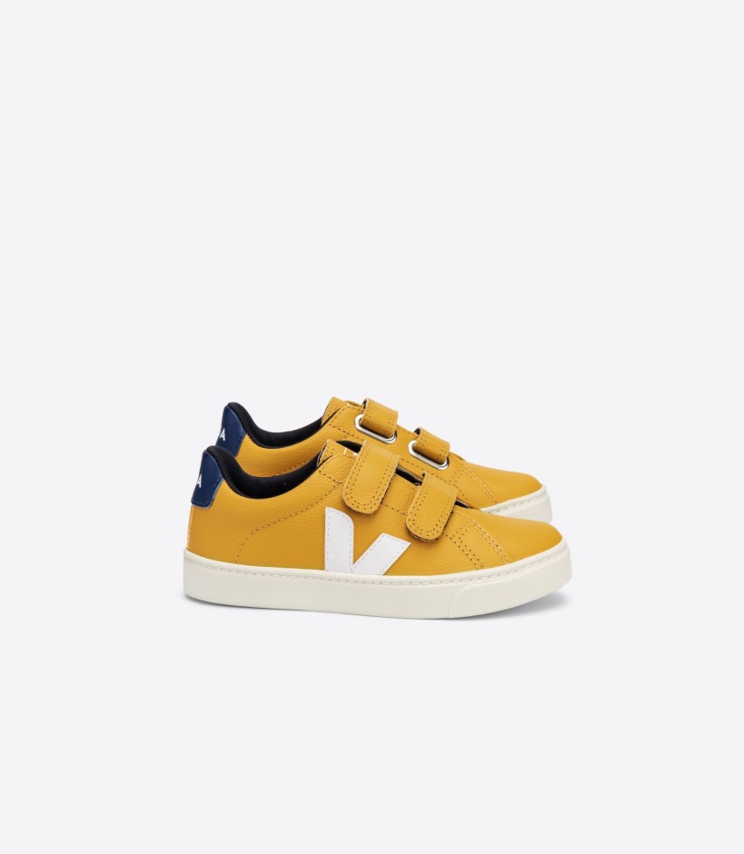 Premium Veja Brand Chromefree Leather Moutarde White Cobalt
