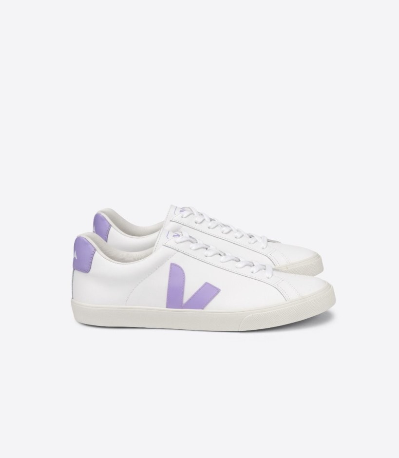 Veja Brand Leather White Lavande