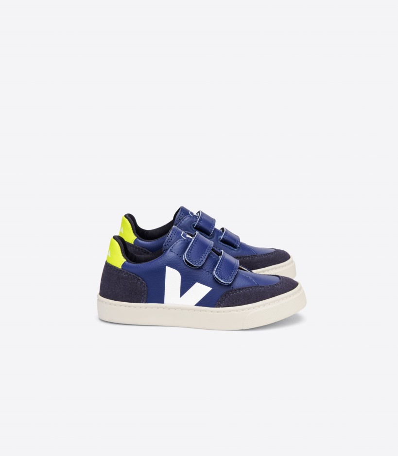 Premium Veja Brand Chromefree Leather Cobalt White Jaune Fluo