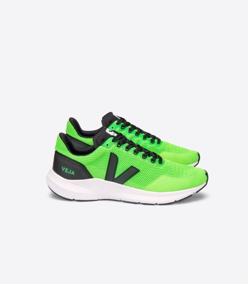 Veja Brand V-Knit Vert Fluo Black Collection