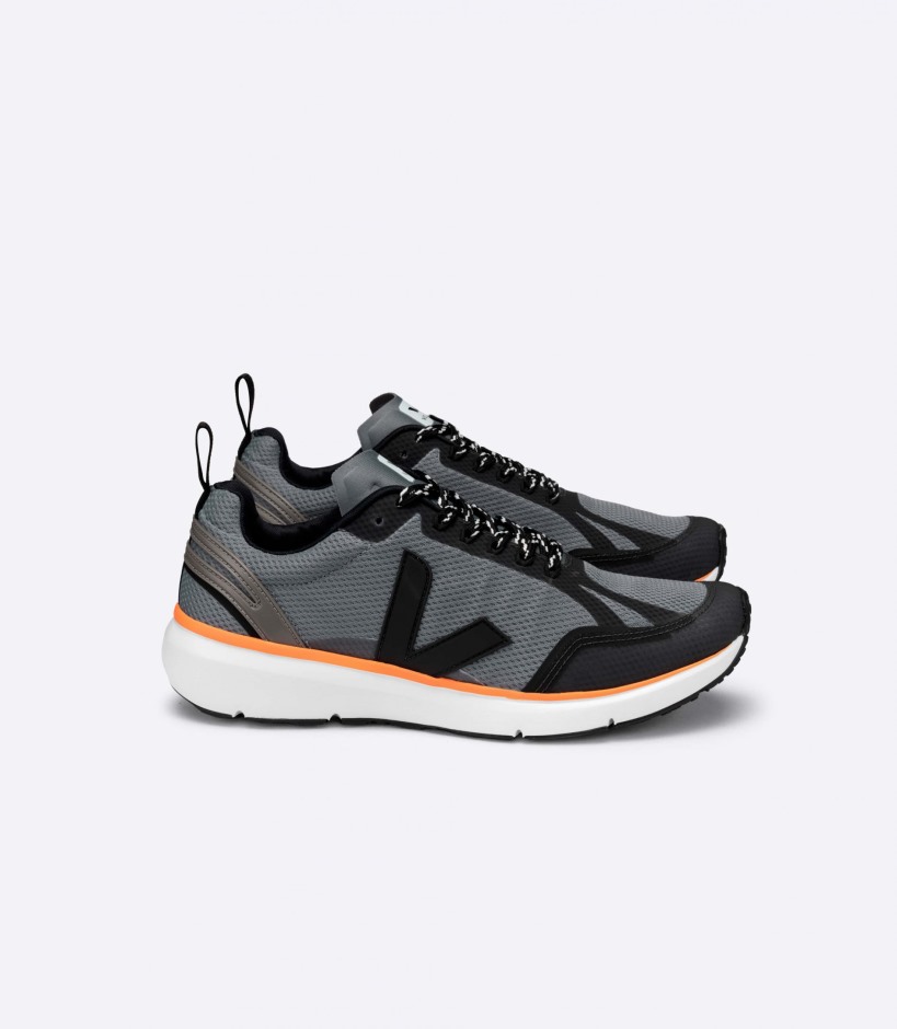 Veja Original 2 Alveomesh Concrete Black Neon-Orange