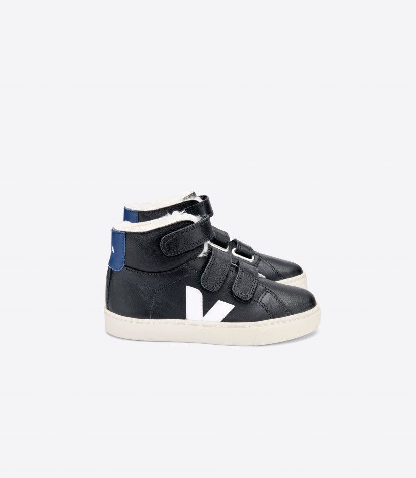 Mid Fured Chromefree Leather Black White Cobalt Veja Brand Collection