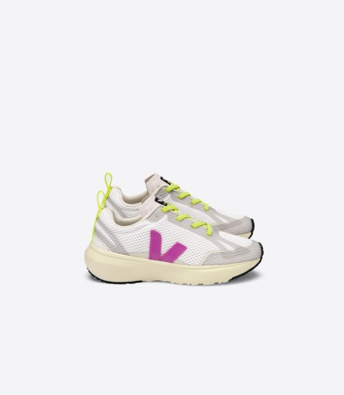 Veja Brand Canary Elastische Schnürsenkel Weiß Ultraviolett