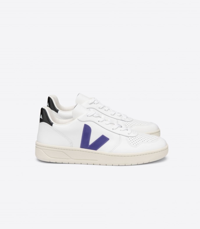 Veja Brand V-10 Leder Weiß Lila Schwarz