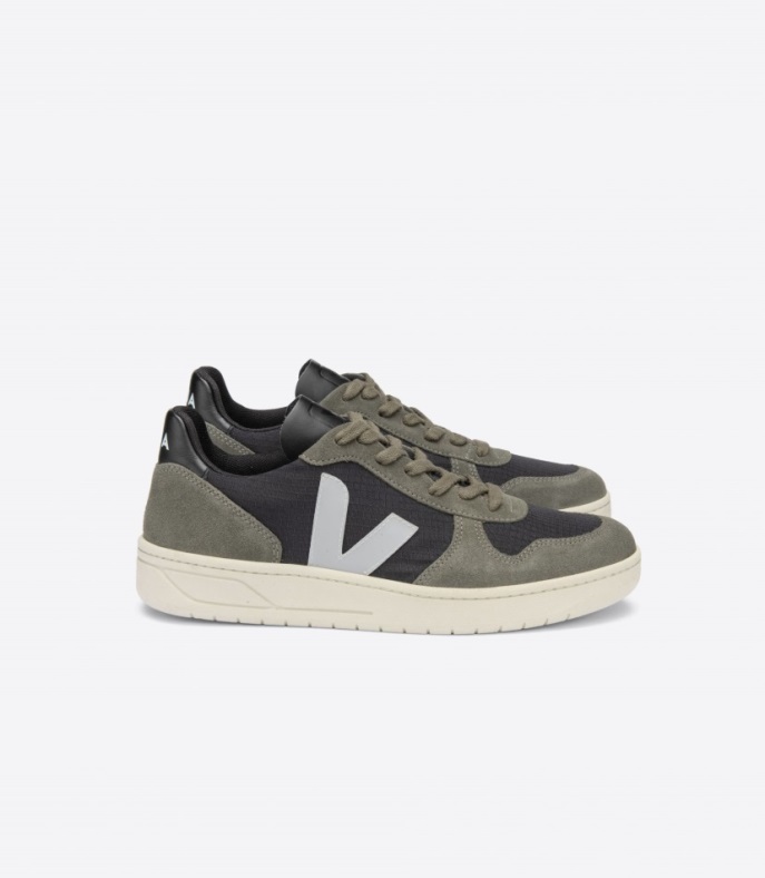 Veja Brand V-10 Ripstop Schwarz Oxford Grau Schlamm