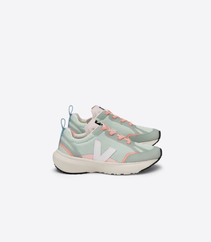 Veja Brand Canary Elastische Schnürsenkel Alveomesh Matcha Weiß