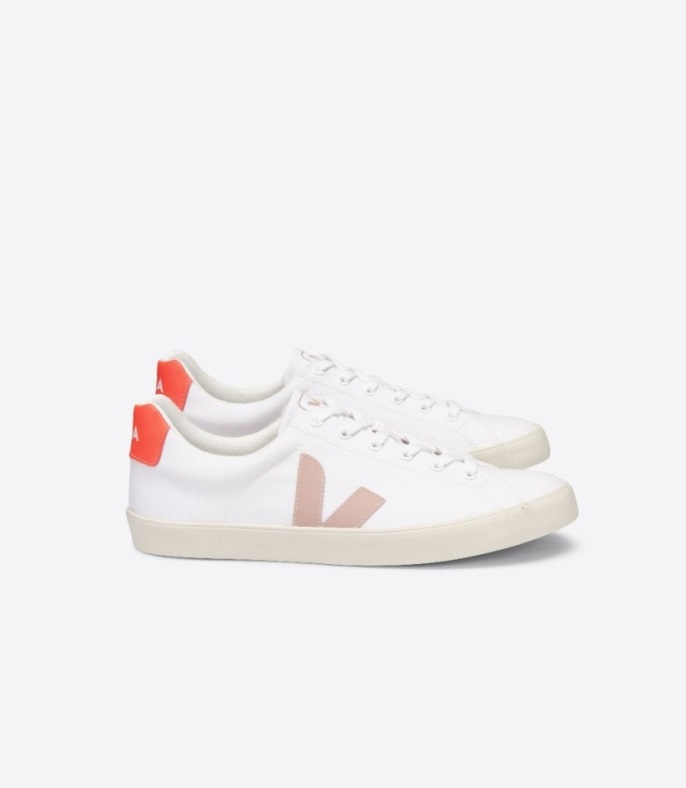 Siehe Marke Esplar Se Canvas White Babe Orange-fluo