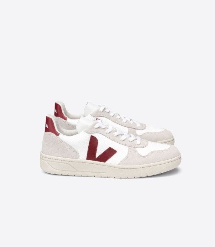 Veja Brand V-10 B-mesh Weiß Natur Marsala